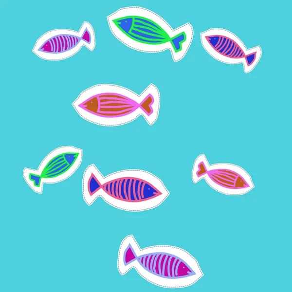 Poisson Motif Sans Couture Motif Coloré — Image vectorielle