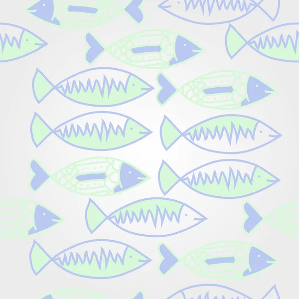 Rybi Bezszwowy Wzór Kolorowego Motywu — Wektor stockowy