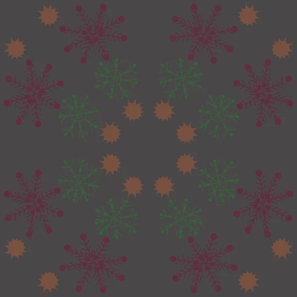Бесшовный Рисунок Зимнего Мотива Снежинками — стоковый вектор