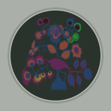 Çiçek motifi Kartı, sadece vektör illüstrasyon 