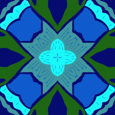 Stilize çiçekler, karalamalar, stamens, çapraz Dairesel dikişsiz desen. 