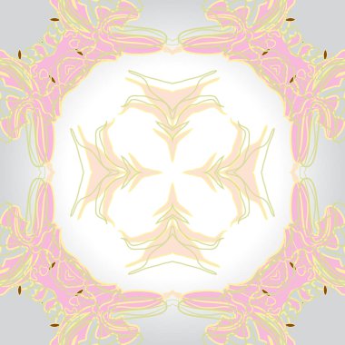 Çiçek motifi, çiçek, yaprak dairesel dikişsiz desen.