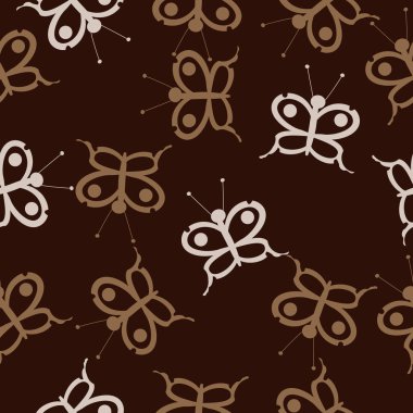 Kelebekler ile Dikişsiz desen vektör çizim 