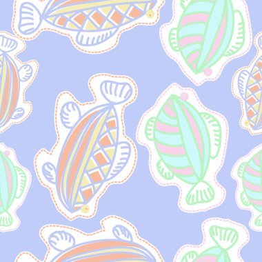 Soyut basit balıklar Dikişsiz desen