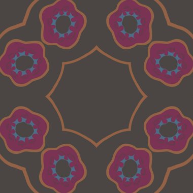 Çiçek motifli dairesel dikişsiz desen, fotokopi alanı