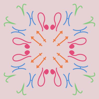 Farklı burçlar ile soyut desen