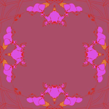 Çiçek motifli dairesel dikişsiz desen, fotokopi alanı