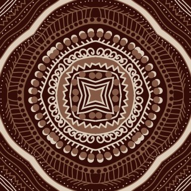 Aşiret motifinin dairesel dikişsiz deseni 