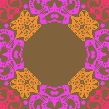 Renkli motifin dairesel dikişsiz deseni