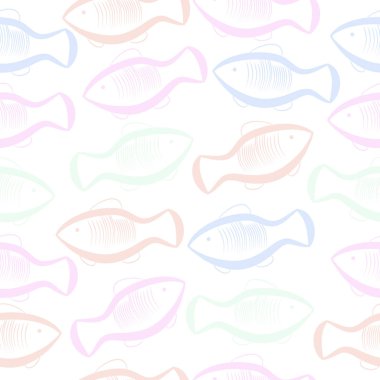 Balık ile Dikişsiz desen vektör çizim