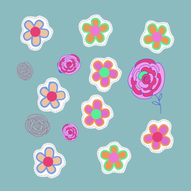 Soyut basit çiçeklerin kusursuz deseni