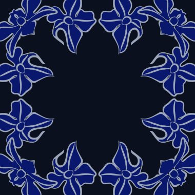 Çiçek motifli dairesel dikişsiz desen, fotokopi alanı