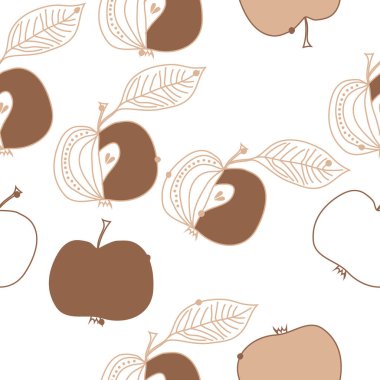 Yaprakları ile elma basit vektör illüstrasyon