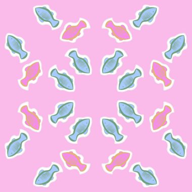 Soyut basit balıklar Dikişsiz desen