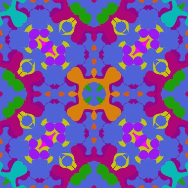 Kopyalama alanı ile renkli motif dairesel dikişsiz desen