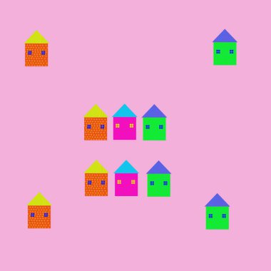 Soyut basit evlerin Dikişsiz deseni