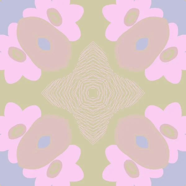 Circular Seamless Pattern Floral Motif Vector Illustration — Stock Vector
