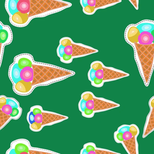 Patrón Abstracto Sin Costuras Con Helados Fondo Vectorial — Archivo Imágenes Vectoriales