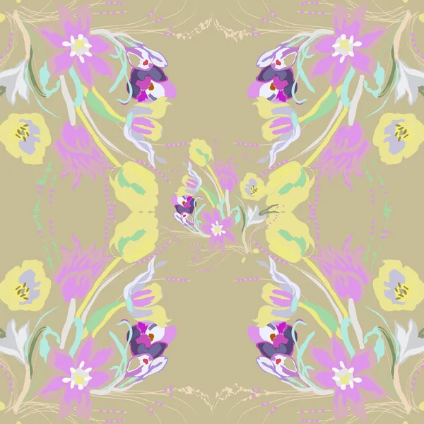 Motif Sans Couture Avec Motif Floral Espace Copie — Image vectorielle