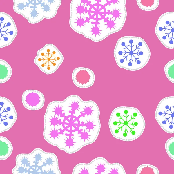 Seamless Pattern Abstract Simple Snowflakes — Stock Vector