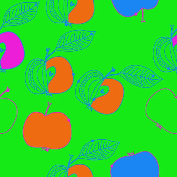 Ilustración Vectorial Simple Manzanas Con Hojas — Archivo Imágenes Vectoriales