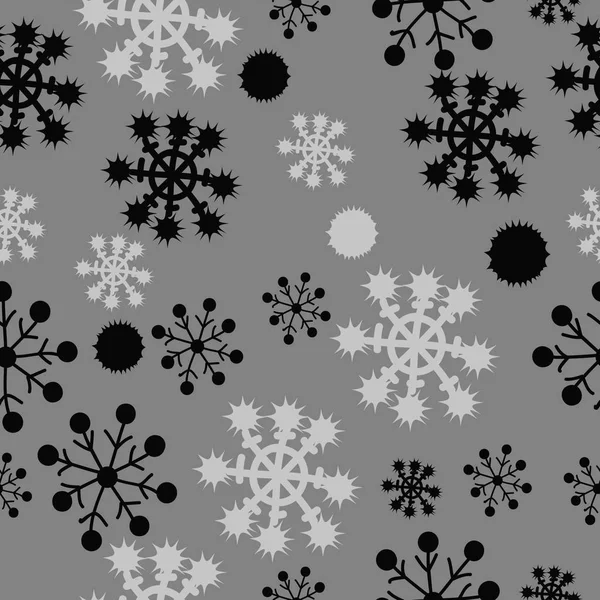 Snowy Seamless Pattern Colored Motif — Stock Vector