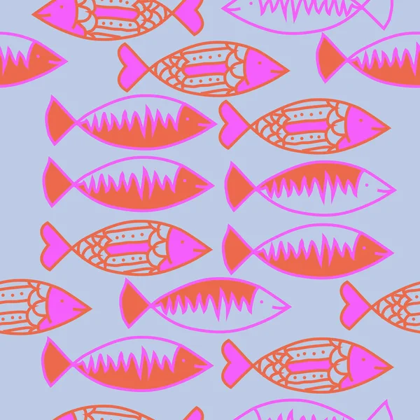 Poisson Motif Sans Couture Motif Coloré — Image vectorielle