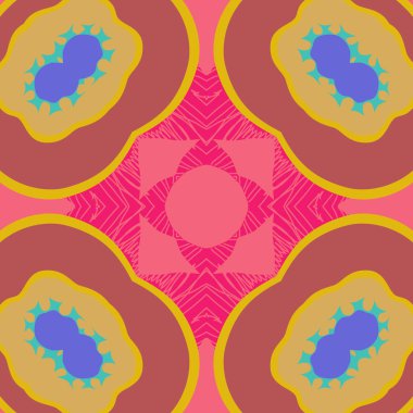 Çiçek motifli dairesel dikişsiz desen, fotokopi alanı