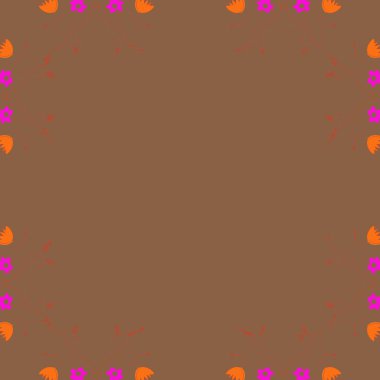 Soyut basit çiçek çerçevesinin dikişsiz deseni