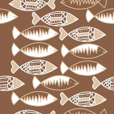 Renkli motif balık dikişsiz desen