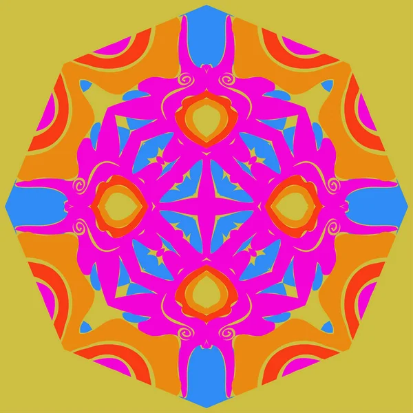 Циркулярный Узор Цветочных Мотивов Цветов Отверстий Волн Пятен Полос — стоковый вектор