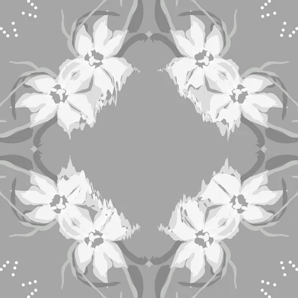 Circular  seamless pattern of  floral garland, flowers, spots, s