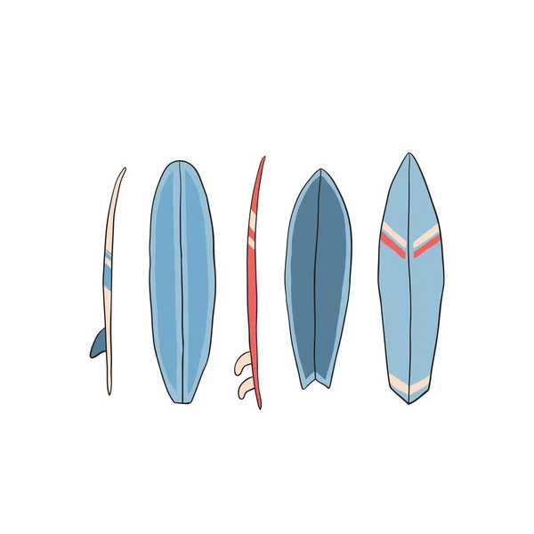 Ilustração vetorial com pranchas de surf . — Vetor de Stock