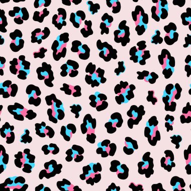 Leopar renk baskı, pembe bir arka plan.