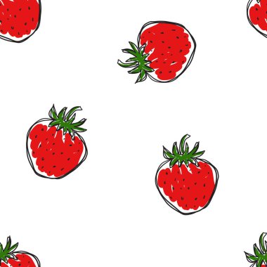 El desen çilek çizmek. Vektör.