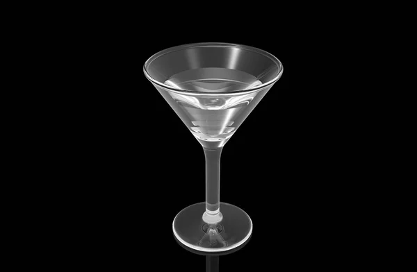 Clear Transparent Cocktail Martini Glass Transparent Liquid Black Background Ground — Stock Photo, Image