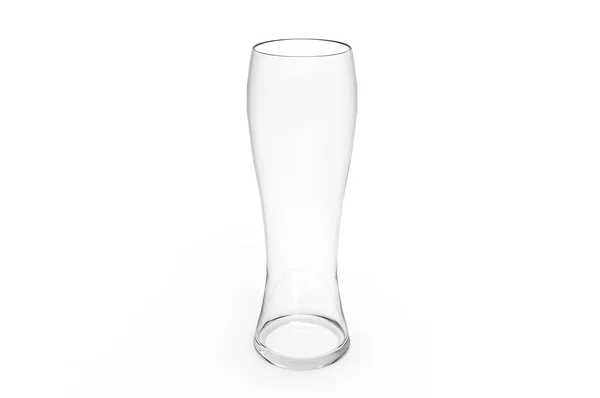 Empty Beer Glass White Background Render — Stock Photo, Image