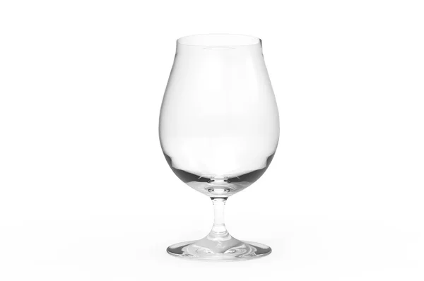 Verre Bière Vide Sur Fond Blanc Rendu — Photo