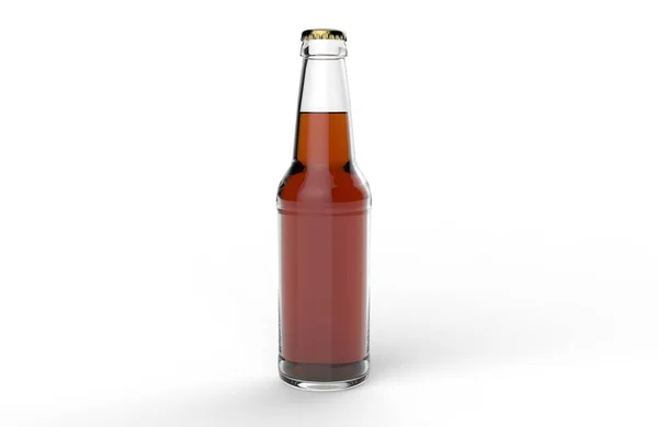 Bottiglie Birra Trasparenti Vetro Modellano Sfondo Grigio Bianco Con Ombre — Foto Stock