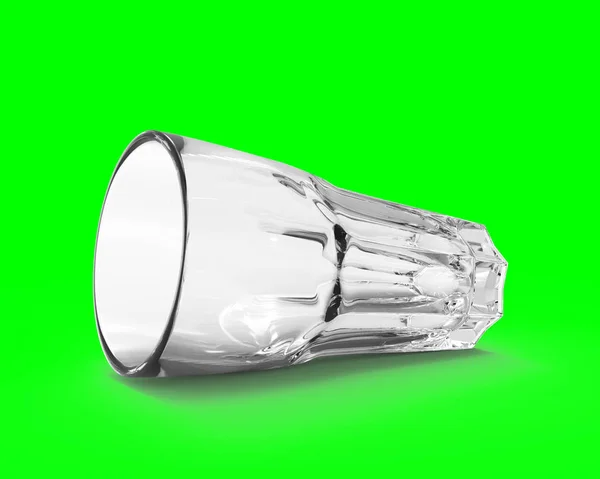 Empty Glass Green Background Shadows Reflections Render — Stock Photo, Image
