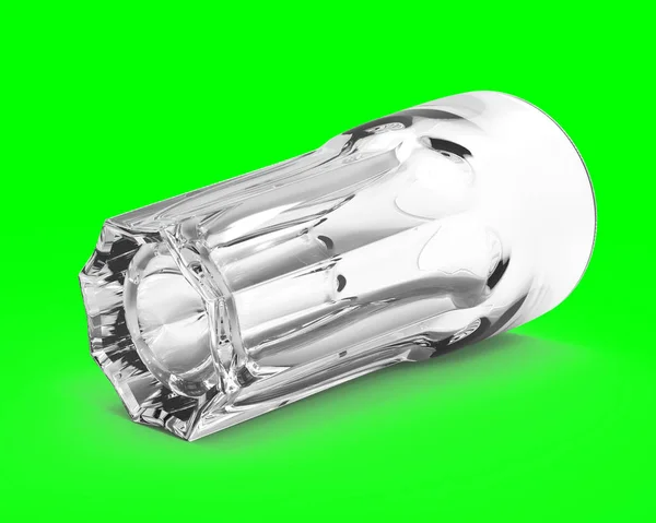 Boş cam gölgeler ve yansımalar yeşil zemin üzerine. 3D render