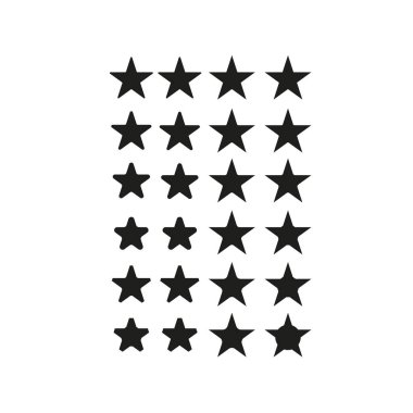 Beş köşeli yıldız 24 farklı türleri. 