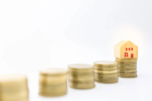 Geld, woning lening, Business en Finance concept. Close-up van hout — Stockfoto