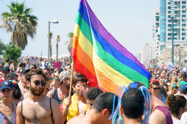 Tel Aviv Israel Julho 2018 Desfile Anual Lgbt Gay Lésbicas — Fotografia de Stock