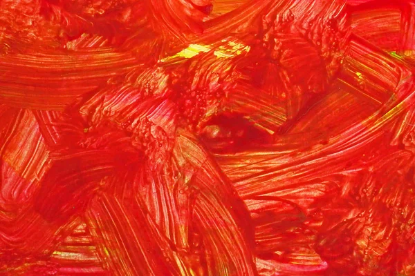 一幅抽象的水粉画 红粗野笔触水彩画 五颜六色的纹理背景 — 图库照片