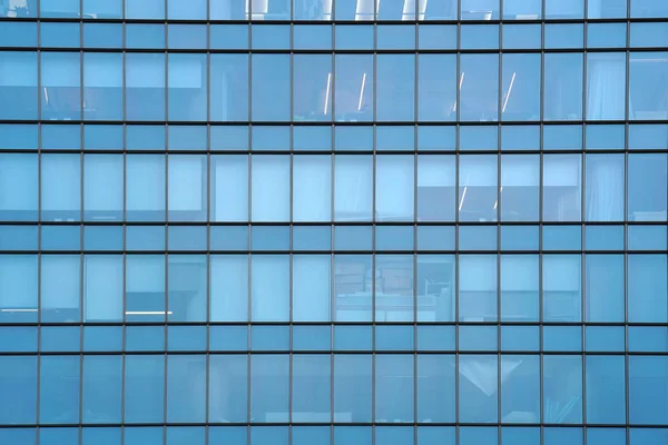 Μπλε Τετράγωνο Τζάμια Του Πρόσοψη Σύγχρονης Πόλης Επιχείρηση Κτίριο Ουρανοξύστης — Φωτογραφία Αρχείου