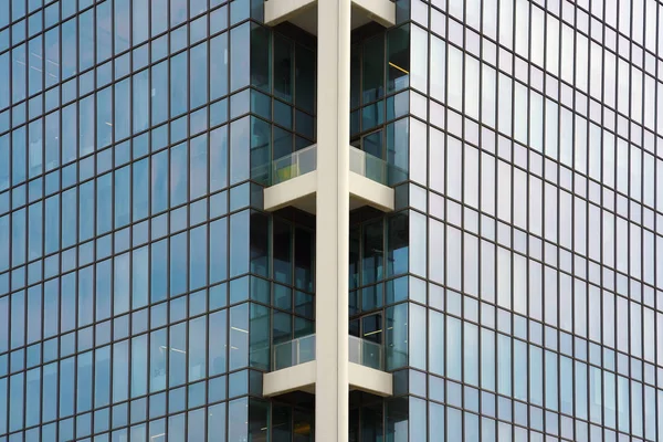 Angle Moderna Företag Byggnad Skyskrapan Blå Glas Och Aluminium Vit — Stockfoto