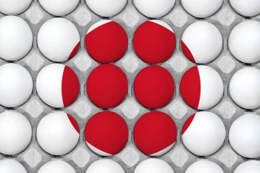 Tavuk yumurtası tepsisi. Yukarıdan görüntüle