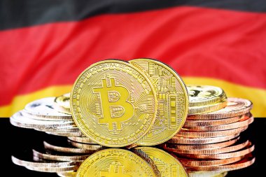 Almanya bayrak arka plan üzerinde bitcoins
