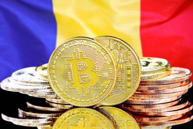 Moldova bayrak arka plan üzerinde bitcoins